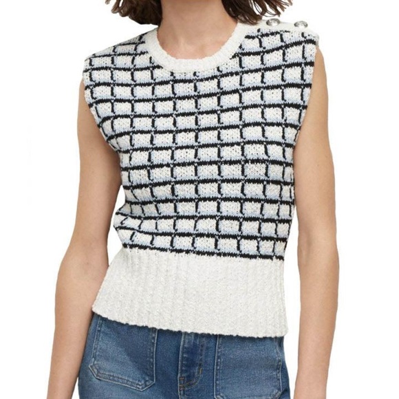 NEW $478 Veronica Beard Nazife sweater tank large - Picture 2 of 10